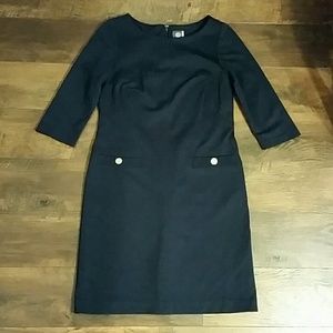 Vince Camuto | Navy Dress w/ 3/4 Length Sleeves